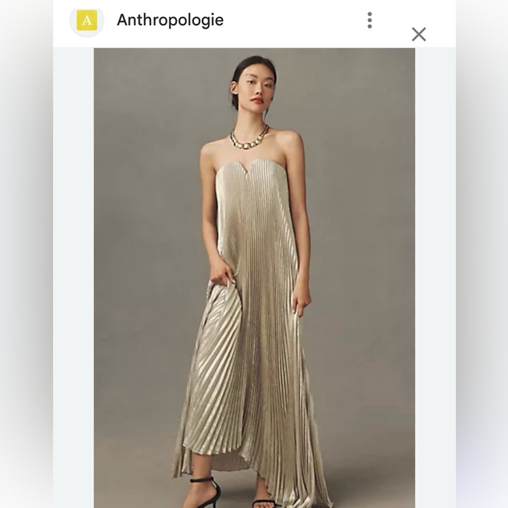 Anthropology gold dress- worn once. Size: small